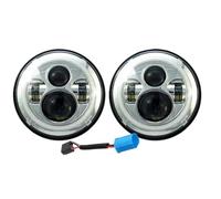 Hguvsjd Faro Principal Montaj Para Land Para Rover 90/110 Accesorios 75W 40W Parachoques Delantero DRL Faro Delantero Para Automóvil Faro LED Halo De 7 Pulgadas Faros Delanteros(With Adapter c)