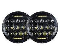 Hguvsjd Faro Principal Montaj Para Land Para Rover Para Defender 90 2 Faros Delanteros LED De 7 Pulgadas H4 Hi-Lo Con Halo Angel Eyes Faros Delanteros(75w black)