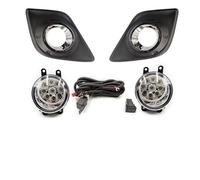 Hguvsjd Luz Antiniebla Delantera Para Toyota Para Hilux Para Revo Trim Cromo Arnés Cubierta Cableado Rejilla Delantera Coche Led DRL Luces Niebla Lámpara Niebla(9LED fog set)