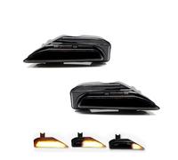 Hguvsjd Señales Giro Dinámicas para 2014-2020 Q50 Q50S Parachoques Coche Secuencial Ámbar Señal Giro Reemplazar Switchback Luz LED Conducción Diurna Blanca(Smoked Lens)