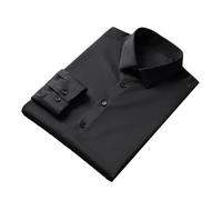 Hgvcfcv Camisa informal de satén de seda para hombre, lavable a máquina, antiarrugas, 1, L