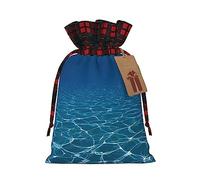 Hgvcse Blue Deep Ocean - Bolsas con cordón para Navidad, reutilizables, 3D, para envolver regalos, medias y recuerdos de fiesta