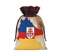 Hgvcse Bolsas de Navidad con cordón de la bandera de Turingia Map01, festivas, reutilizables, 3D, bolsa de regalo, saco de calcetines, recuerdo de fiesta