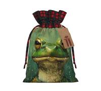 Hgvcse Bolsas de Navidad con cordón de rana y lluvia, reutilizables, 3D, para envolver regalos, medias y recuerdos de fiesta