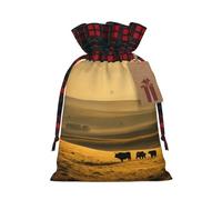 Hgvcse Divertidas bolsas de Navidad con cordón de vaca de las Tierras Altas, reutilizables, 3D, bolsa de regalo, saco de calcetines, recuerdo de fiesta