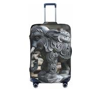 Hgvcse Escultura de viaje Funda de equipaje con diseño de elefante, protector de maleta de 18 a 32 pulgadas, accesorio esencial para las vacaciones, color blanco, mediano, Blanco, Medium