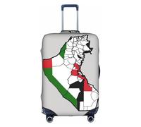 Hgvcse Funda de equipaje con mapa topográfico de bandera del estado de Palestina, protector de maleta de 18 a 32 pulgadas, accesorio esencial para vacaciones, color blanco, grande, Blanco, Large