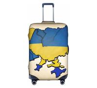 Hgvcse Funda de equipaje con mapa topográfico de Ucrania, protector de maleta de 18 a 32 pulgadas, accesorio esencial para vacaciones, color blanco, pequeño, Blanco, Small
