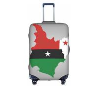 Hgvcse Funda de equipaje de viaje con bandera de Santo Tomé y Príncipe Map01, protector de maleta de 18 a 32 pulgadas, accesorio esencial para vacaciones, Blanco, M
