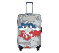 Hgvcse Funda de equipaje de viaje con la bandera de la República Checa, protector de maleta de 18 a 32 pulgadas, accesorio esencial para equipaje, color blanco, grande, Blanco, Large