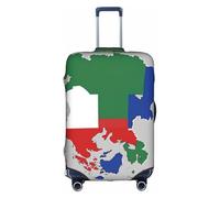 Hgvcse Funda de equipaje Map04 con bandera de la República de Chechenia, protector de maleta, accesorio esencial para equipaje de 45,7 a 81,3 cm, color blanco, pequeño, Blanco, Small