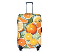 Hgvcse Funda protectora de equipaje con patrón de frutas cítricas de viaje, de 45 a 81 cm, accesorio esencial para vacaciones, color blanco, mediano, Blanco, Medium