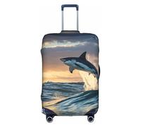 Hgvcse Funda protectora de equipaje de viaje con diseño de tiburón azul de 18 a 32 pulgadas, accesorio esencial para vacaciones, color blanco, grande, Blanco, Large