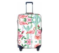 Hgvcse Funda protectora de equipaje de viaje, diseño de cactus y flamencos, rosas, para maleta, de 45 a 81 cm, accesorio esencial para vacaciones, color blanco, grande, Blanco, Large
