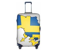 Hgvcse Funda protectora de maleta de viaje con bandera de Ucrania Map02, de 45,7 a 81,3 cm, accesorio esencial para vacaciones, Blanco, M