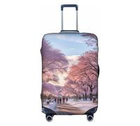 Hgvcse Funda protectora para equipaje de viaje, nieve cayendo en el parque, de 45,7 a 81,3 cm, accesorio esencial para las vacaciones, color blanco, pequeño, Blanco, Small