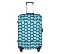Hgvcse Funda protectora para maleta, con fondo de ballenas de dibujos animados, de 45,7 a 81,3 cm, accesorio esencial para vacaciones, color blanco, grande, Blanco, Large