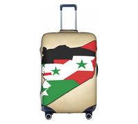 Hgvcse Funda protectora para maleta, diseño de bandera de la República Árabe Siria Map01, de 45,7 a 81,3 cm, accesorio esencial, Blanco, M