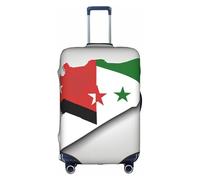Hgvcse Funda protectora para maleta, diseño de bandera de la República Árabe Siria Map04, de 45,7 a 81,3 cm, accesorio esencial, Blanco, S