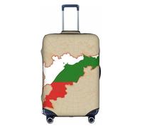 Hgvcse Funda protectora para maleta, diseño de bandera de la República Chechena Map03, de 45,7 a 81,3 cm, accesorio esencial, Blanco, M