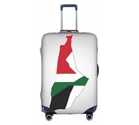 Hgvcse Funda protectora para maleta, diseño de bandera del Estado de Palestina Map01, de 45,7 a 81,3 cm, accesorio esencial, Blanco, L