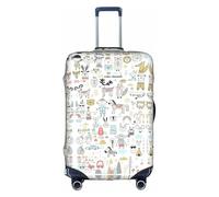 Hgvcse Funda protectora para maleta, diseño de conejo y zorro de animales de viaje, de 45,7 a 81,3 cm, accesorio esencial para vacaciones, color blanco, pequeño, Blanco, Small