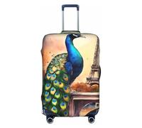 Hgvcse Funda protectora para maleta, diseño de la Torre Eiffel de París, pintura al óleo, de 45,7 a 81,3 cm, accesorio esencial para vacaciones, color blanco, mediano, Blanco, Medium