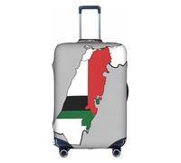 Hgvcse Funda protectora para maleta, diseño de mapa de la bandera del estado de Palestina 03, de 45,7 a 81,3 cm, accesorio esencial para vacaciones, color blanco, mediano, Blanco, Medium
