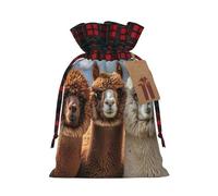 Hgvcse I Love Alpacas - Bolsas de Navidad con cordón, reutilizables, 3D, para envolver regalos, medias y recuerdos de fiesta