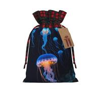 Hgvcse Jellyfish Ocean - Bolsas con cordón para Navidad, festivas, reutilizables, 3D, bolsa de regalo, medias y recuerdos de fiesta