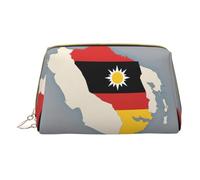 Hgvcse Makeuptimor-Leste - Mapa de ubicación de piel sintética con bolsa para el sol, bolsa con cremallera, organizador de cosméticos de viaje, bolsa de almacenamiento de uso diario, blanco, talla