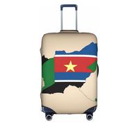 Hgvcse Mapa de la bandera de Sudán del Sur con estrella amarilla, protector de maleta de 45,7 a 81,3 cm, accesorio esencial, Blanco, L