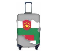 Hgvcse Mapa de la bandera de Tayikistán con estrellas circulares para equipaje, protector de maleta de 45,7 a 81,3 cm, accesorio esencial para las vacaciones, color blanco, mediano, Blanco, Medium