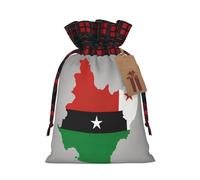 Hgvcse Sao Tome And Principe Flag Map01 - Bolsas con cordón para Navidad, reutilizables, 3D, bolsa de regalo, medias y recuerdos de fiesta