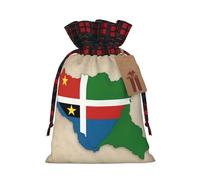 Hgvcse Sao Tome And Principe Flag Map02 - Bolsas de Navidad con cordón para envolver regalos, reutilizables, 3D, saco de regalo, medias y recuerdos de fiesta
