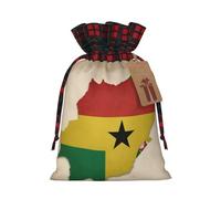 Hgvcse Sao Tome And Principe Flag Map04 - Bolsas con cordón para Navidad, reutilizables, 3D, bolsa de regalo, medias y recuerdos de fiesta
