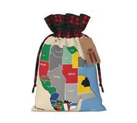 Hgvcse South Sudan Composition Map - Bolsas con cordón para Navidad, festivas, reutilizables, 3D, para envolver regalos, medias y recuerdos de fiesta