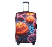 Hgvcse Travel A Hand Drawn Painting Of A Cancerous Cell In The Luggage Cover - Protector de maleta de 45,7 a 81,3 cm, accesorio esencial para las vacaciones, color blanco, pequeño, Blanco, Small