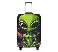 Hgvcse Travel Green Alien - Funda protectora para maleta, de 45,7 a 81,3 cm, accesorio esencial para vacaciones, color blanco, pequeño, Blanco, Small