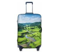 Hgvcse Travel Mountain Grass - Funda protectora para maleta, de 45,7 a 81,3 cm, accesorio esencial para vacaciones, color blanco, pequeño, Blanco, Small