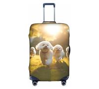 Hgvcse Travel Oodles Of Poodles - Funda protectora para maleta, de 45,7 a 81,3 cm, accesorio esencial para las vacaciones, color blanco, pequeño, Blanco, Small