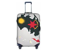 Hgvcse Travel Papua New Guinea Flag Map01 - Funda protectora para maleta, 18-32 pulgadas, accesorio esencial para las vacaciones, color blanco, pequeño, Blanco, Small