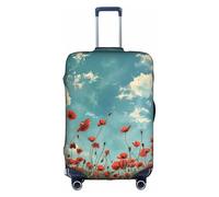 Hgvcse Travel Poppies On Blue Sky - Funda protectora para maleta, de 45,7 a 81,3 cm, accesorio esencial, Blanco, L