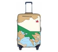 Hgvcse Travel Republic Of Uzbekistán Flag Map03 - Funda protectora para maleta, 45,7 a 81,3 cm, accesorio esencial para las vacaciones, color blanco, pequeño, Blanco, Small