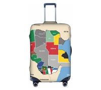 Hgvcse Travel South Sudan - Funda protectora de equipaje con mapa de composición de 45,7 a 81,3 cm, accesorio esencial para vacaciones, color blanco, mediano, Blanco, Medium