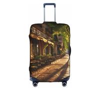 Hgvcse Travel Street In Paris Town - Funda protectora para maleta, de 45,7 a 81,3 cm, accesorio esencial para las vacaciones, color blanco, pequeño, Blanco, Small
