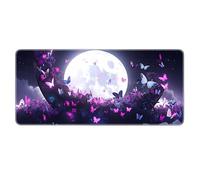 HGVDHS 900X400mm Mariposas Anime Alfombrilla para ratón Grande Precisión y Velocidad Alfombrilla de ratón para Juegos Impresión 3D Alfombra de Goma Antideslizante