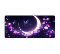 HGVDHS 900X400mm Mariposas Anime Alfombrilla para ratón Grande Precisión y Velocidad Alfombrilla de ratón para Juegos Impresión 3D Alfombra de Goma Antideslizante
