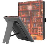 HGWALP Funda Universal para 6-7 Pulgadas eReaders, Funda Folio Stand Soporte con Correa Compatible con Kindle Paperwhite/Colorsoft/Kobo/Tolino/Pocketbook/Sony 6" 6.8" 7" E-Book Reader-Library