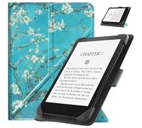 HGWALP Funda Universal para 6.8" 7" Paperwhite eReaders, Funda Folio Stand Soporte con Correa Compatible con 6.8 Pulgadas 7 Pulgadas Paperwhite Kindle/Kobo/Voyaga/Lenovo/Sony E-Readers-Apricot Flower